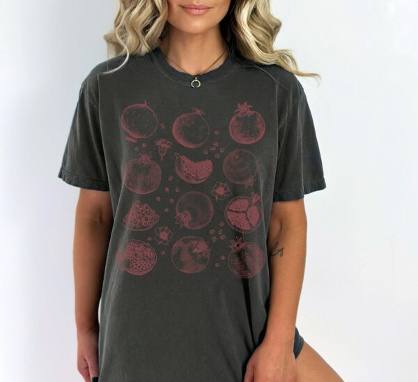 Pomegranate Shirt Fruit Shirt Botanical Shirt Cottage Core Shirt Cottagecore Clothes Vegan Shirt Pomegranate Gift Fruit T Shirt Persephone