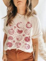 Pomegranate Shirt Fruit Shirt Botanical Shirt Cottage Core Shirt Cottagecore Clothes Vegan Shirt Pomegranate Gift Fruit T Shirt Persephone